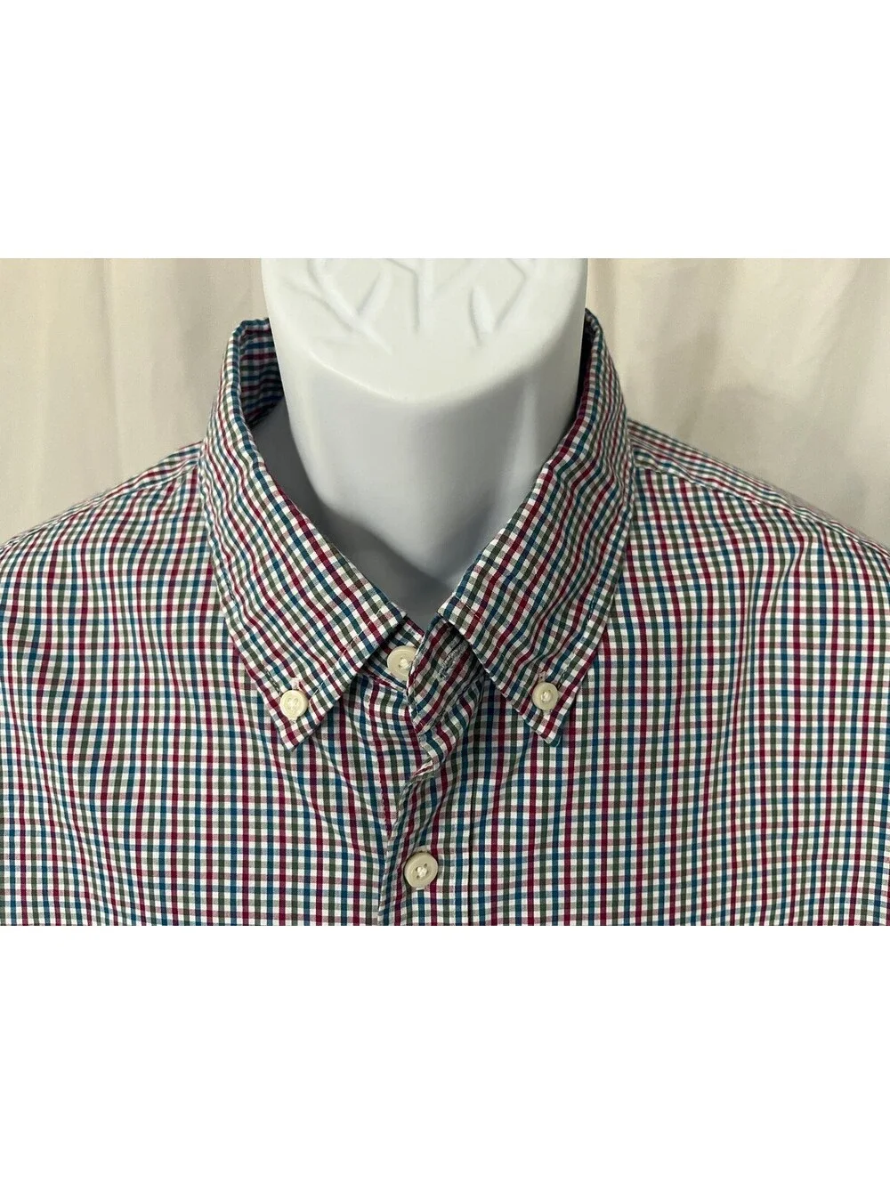 J.Crew Men's Blue Green Fuchsia Performance Slim Fit Untucked Shirt XL